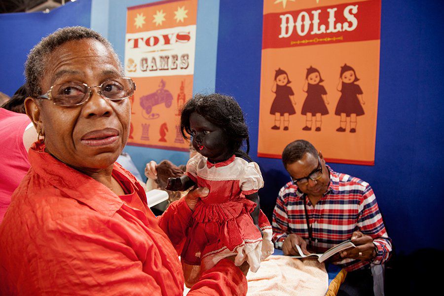 This doll's eyes open up when she stands up; Dorothy's grandchildren are scared of it.<br/>